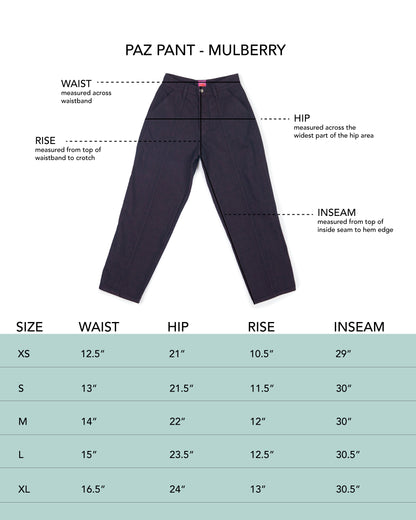 Paz Pant - Mulberry - Indigo Denim