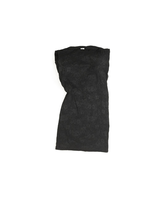 Pinch Shift - Black -Floral Textured Cotton