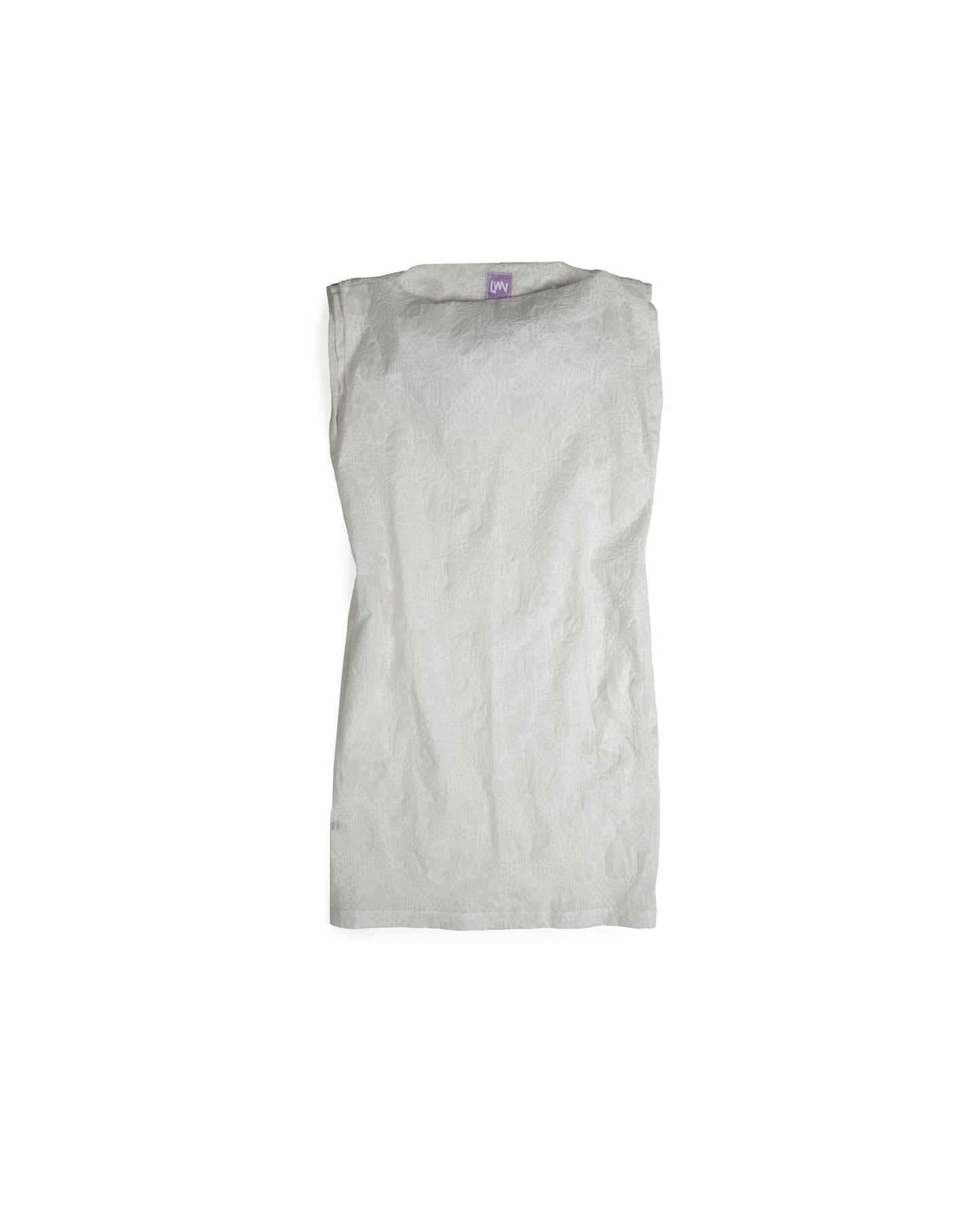 Pinch Shift - White - Floral Textured Cotton