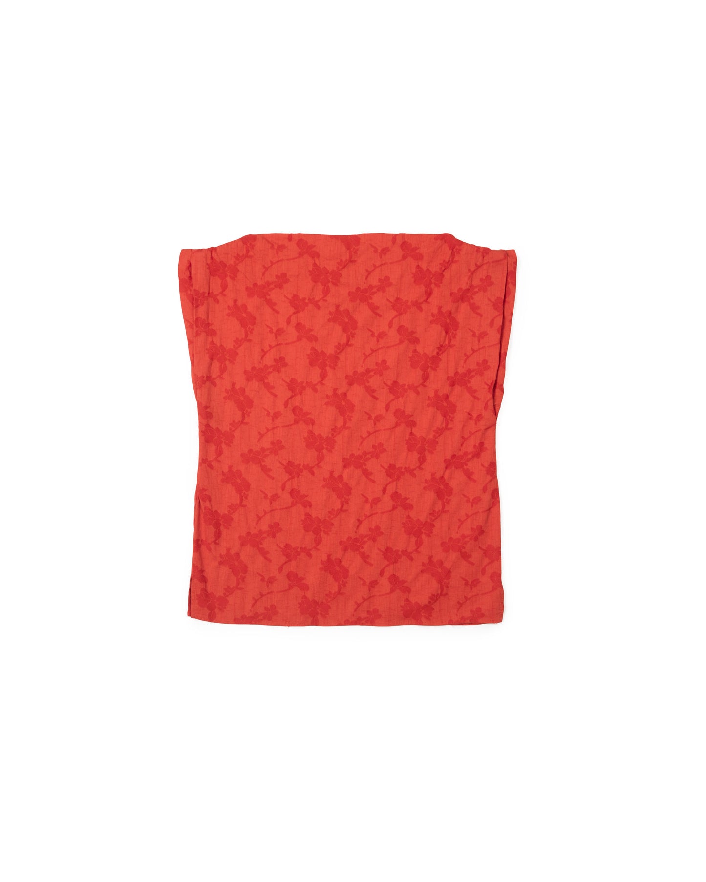 Pinch Top - Flame - Floral Jacquard