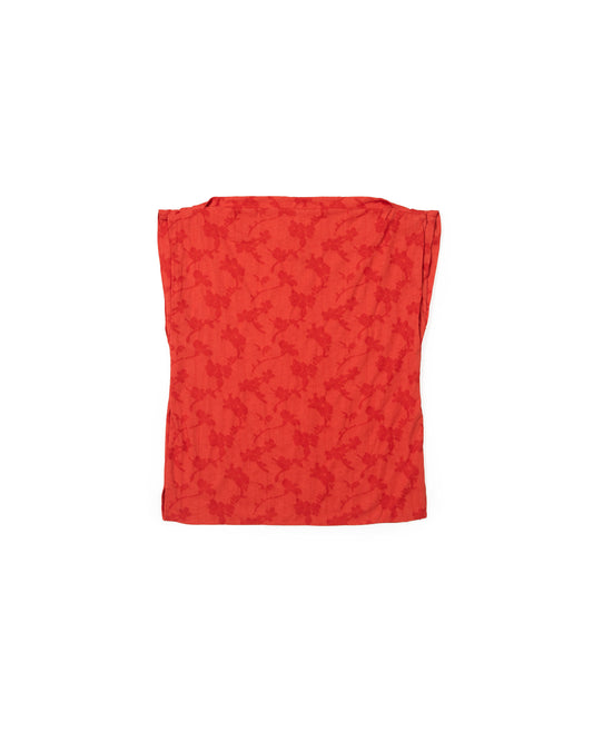 Pinch Top - Flame - Floral Jacquard