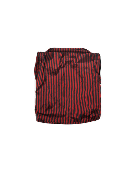 Pinch Top  - Scarlet Stripe - Silk  Shantung