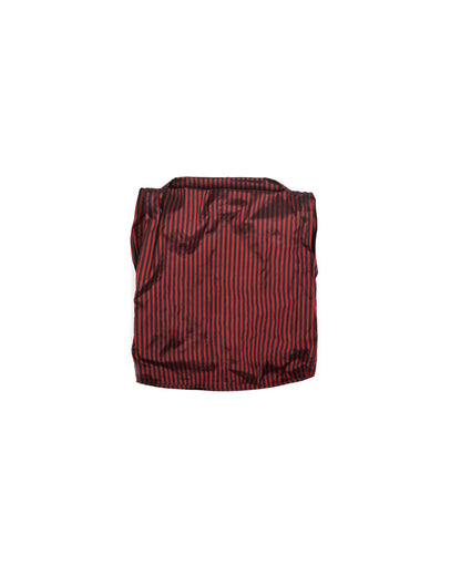 Pinch Top  - Scarlet Stripe - Silk  Shantung