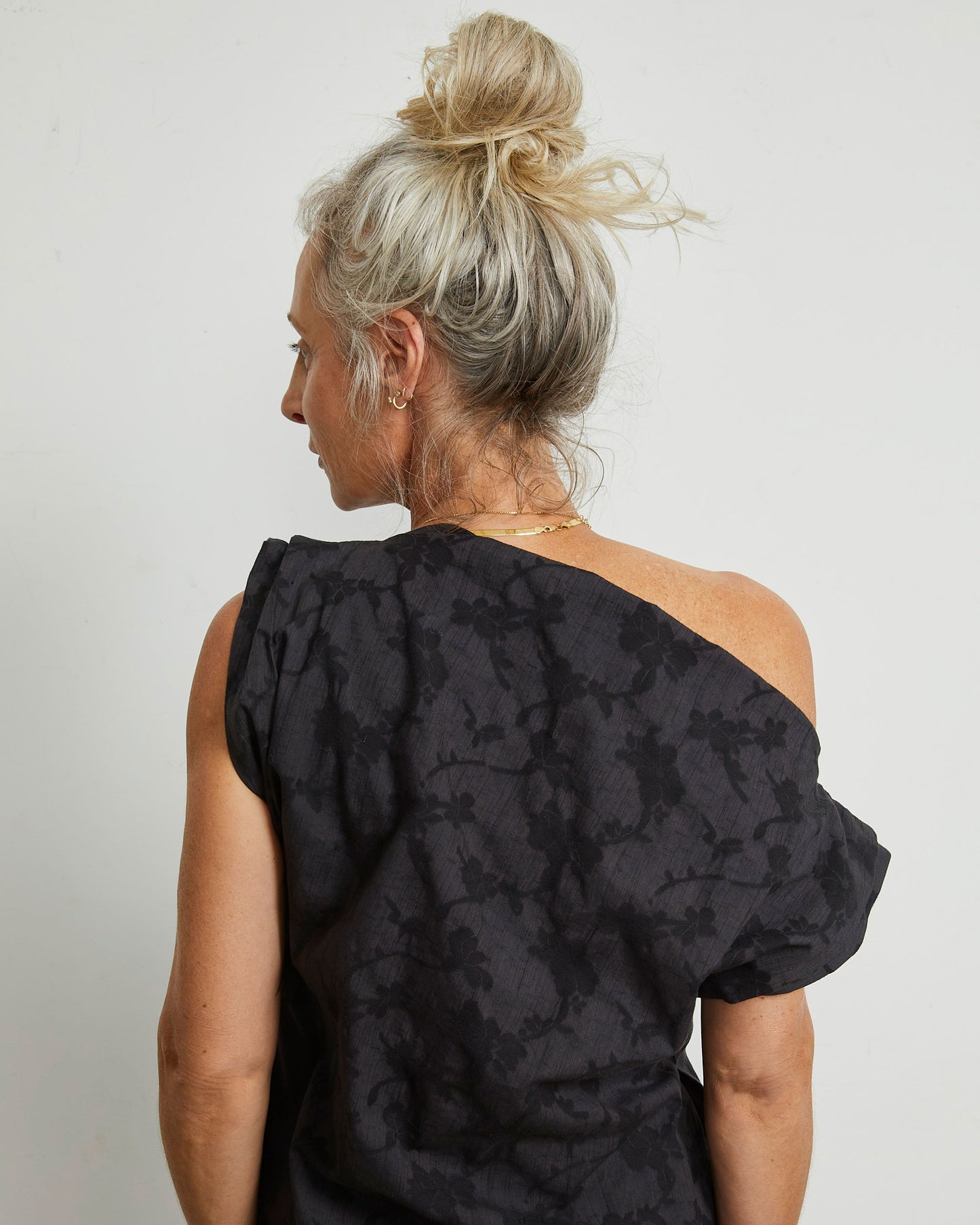 Pinch Top - Smoke - Floral Jacquard