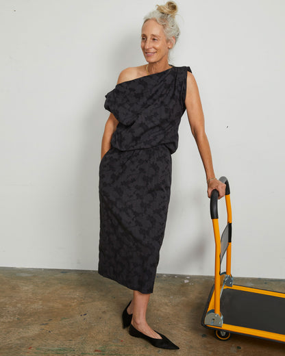 Pinch Top - Smoke - Floral Jacquard