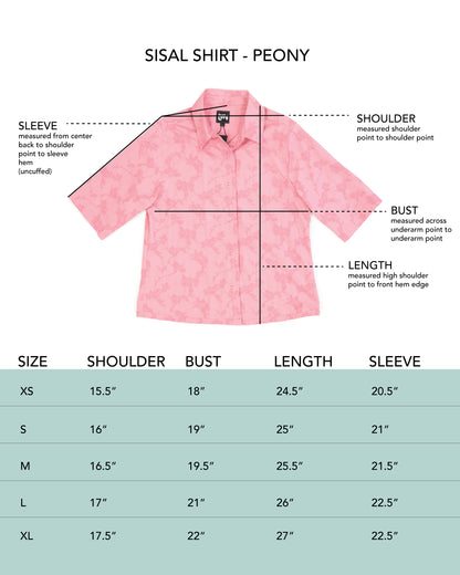 Sisal Shirt - Peony - Floral Jacquard