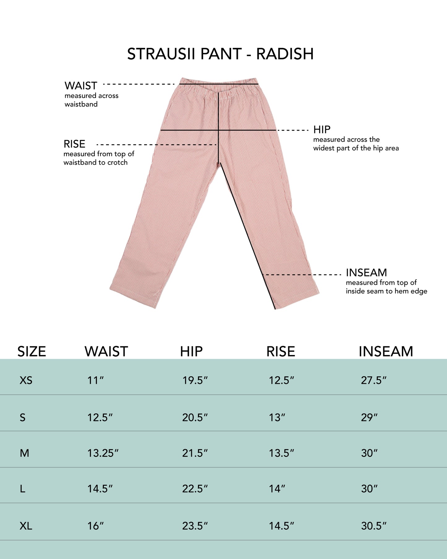 Strausii Pant - Natural - Pencil Stripe