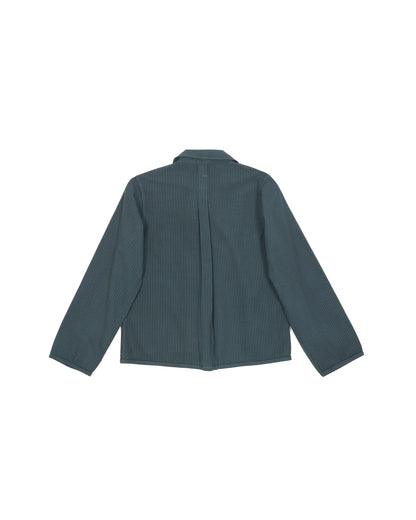 Sami Shirt - Dark Teal - Pencil Stripe