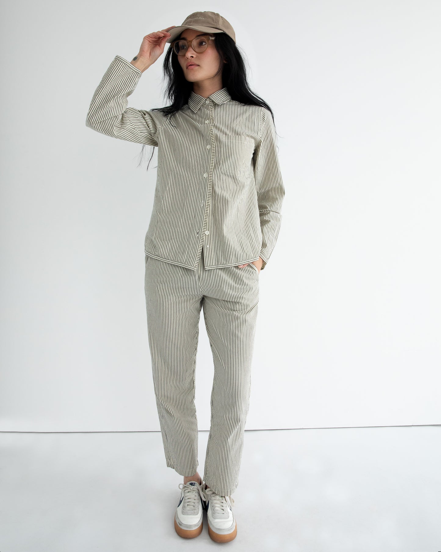 Sami Shirt - Natural - Pencil Stripe