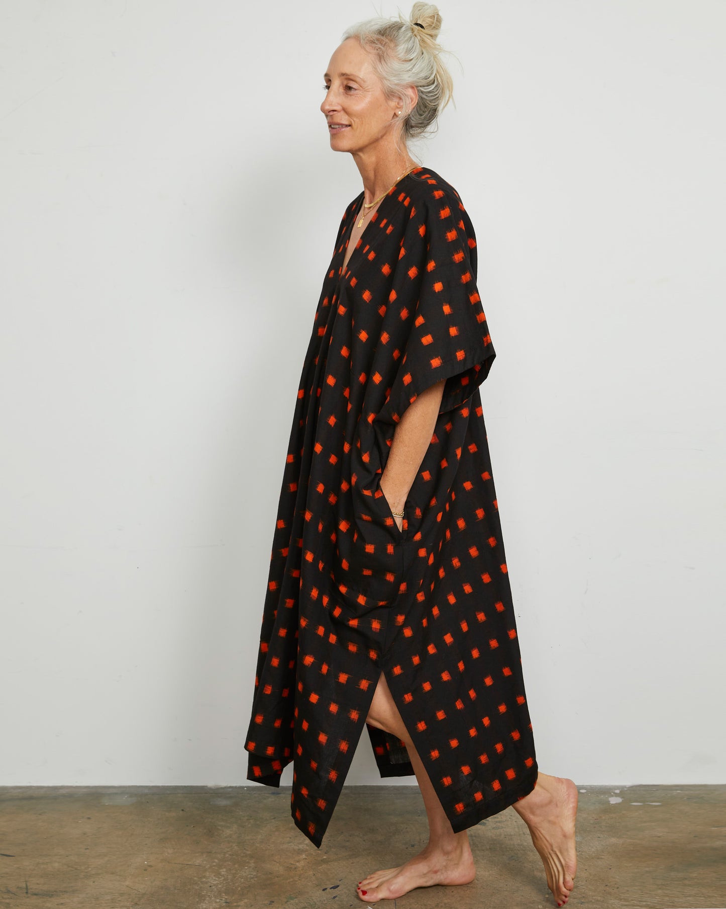 Sello Caftan - Flame Pixel - Handloom Ikat