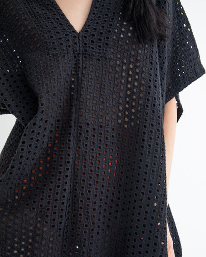 Sello Caftan - Black - Broidery Dot Cotton