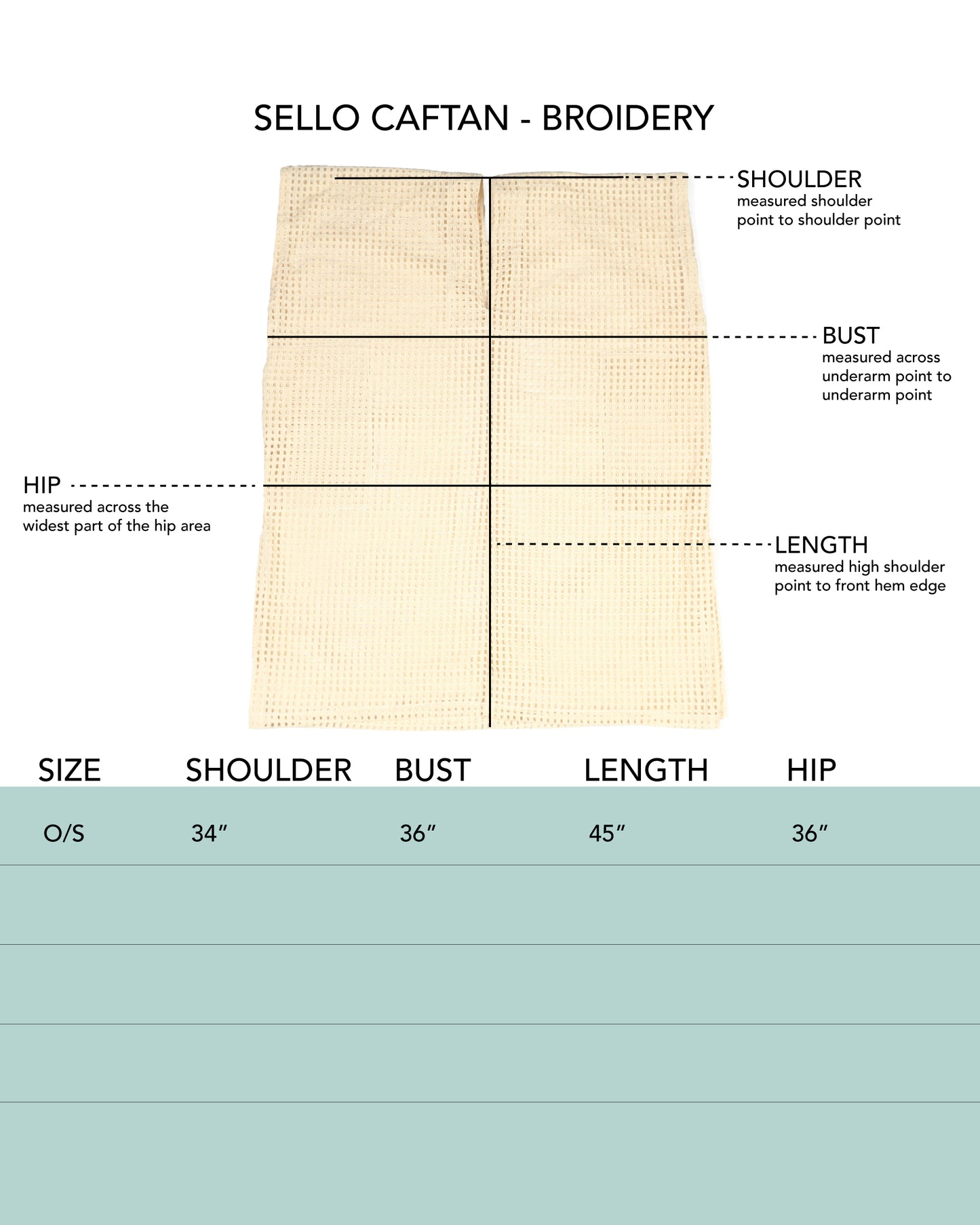 Sello Caftan - Ecru - Broidery Grid Cotton