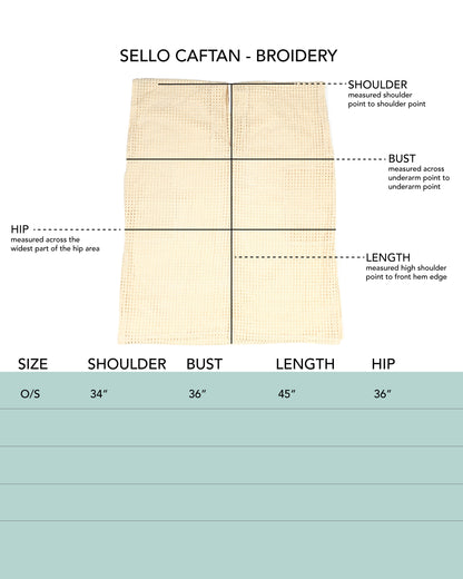 Sello Caftan - Ecru - Broidery Grid Cotton