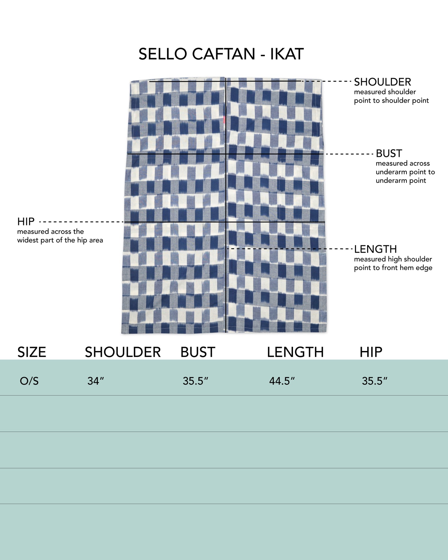 Sello Caftan - Lapis - Handloom Ikat