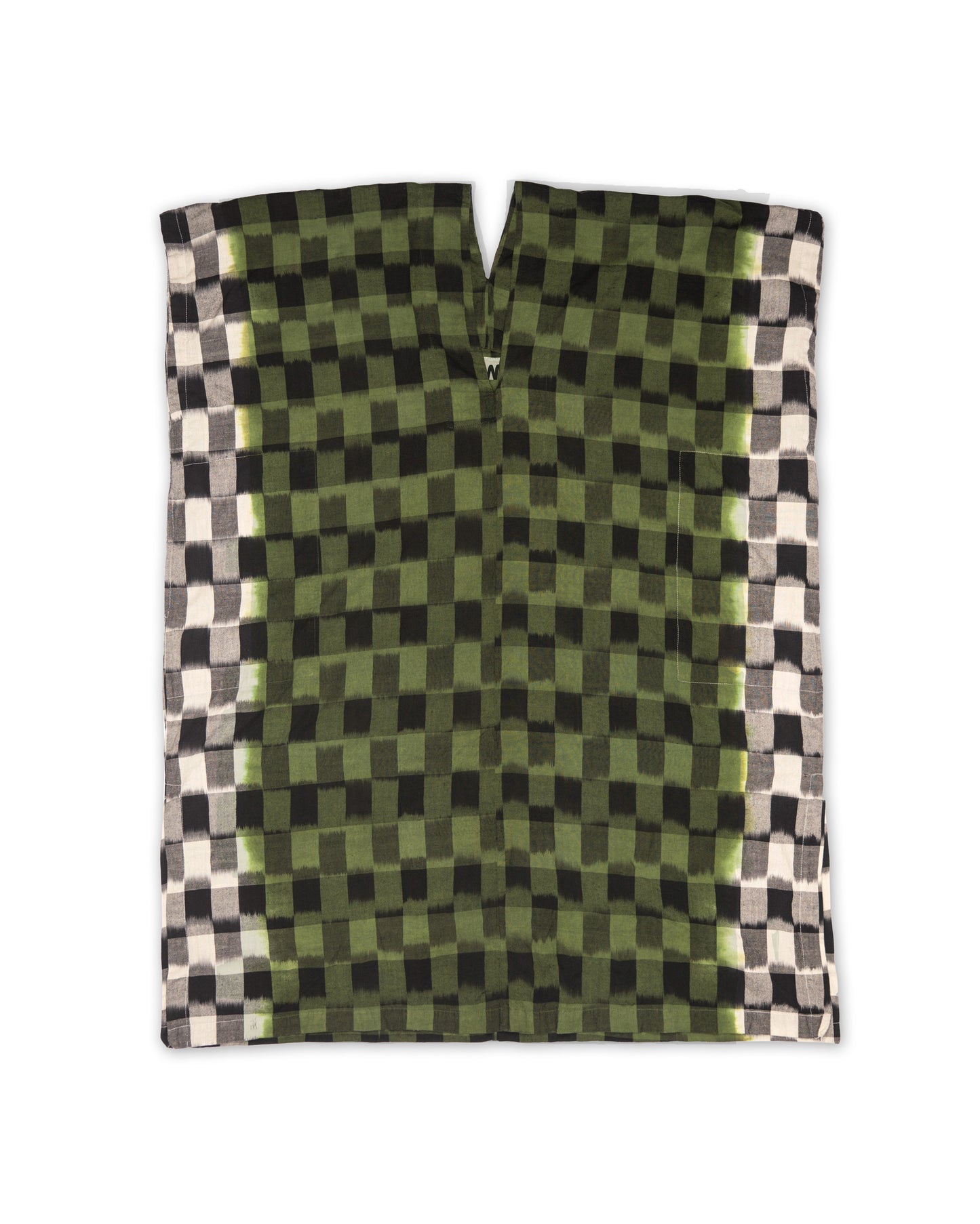 Sello Caftan - Chive Dip Dye - Ikat Check