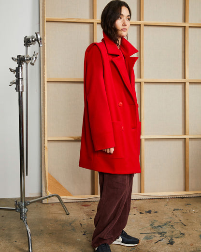 Sequoia Coat - Scarlet -Wool Cashmere