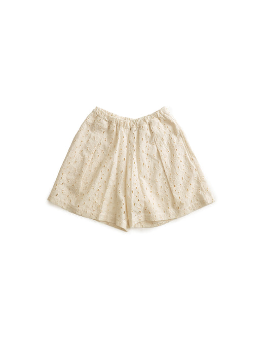 Shea Short - Ecru - Flower Broidery