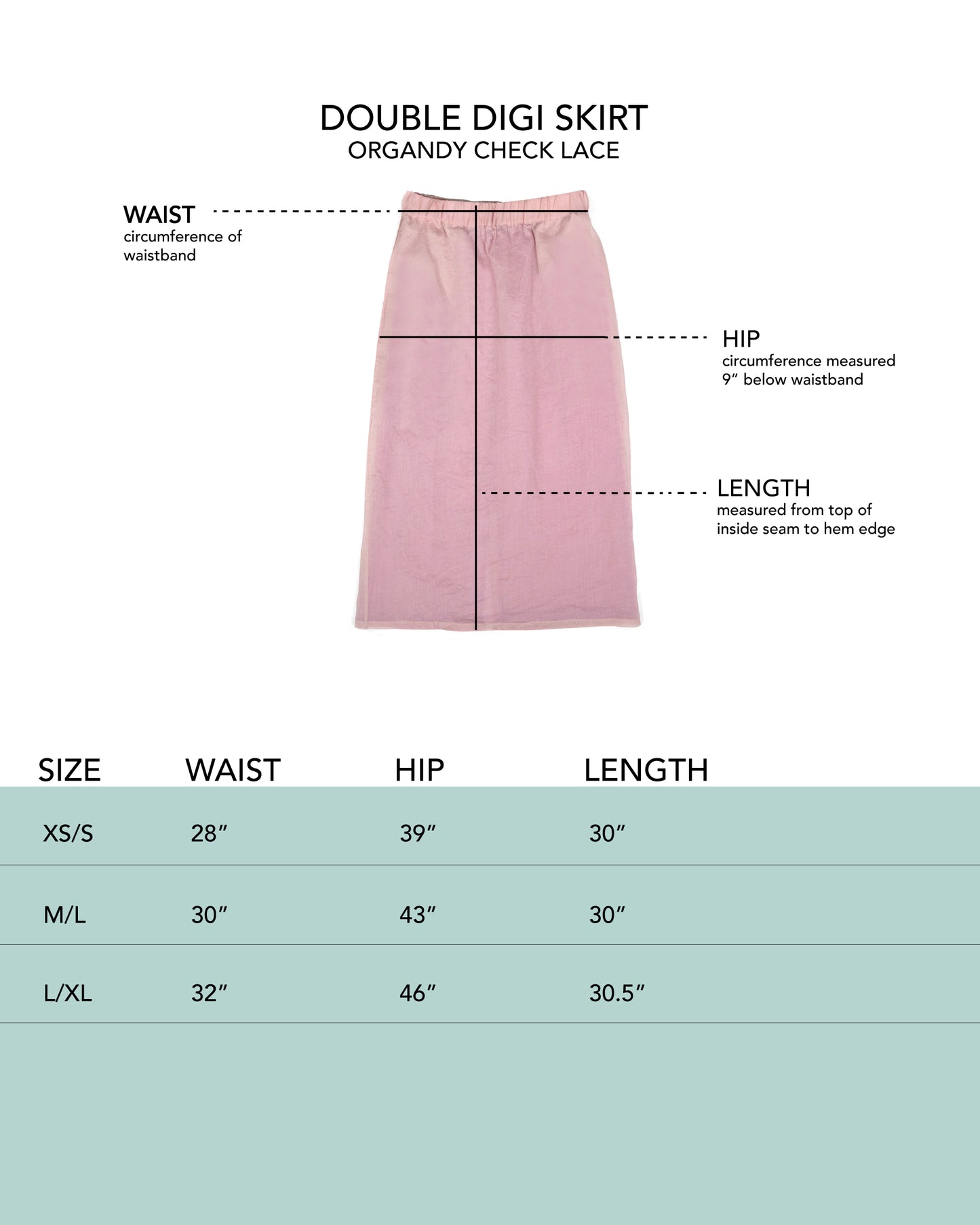 Double Digi Skirt - White - Organdy Check Lace