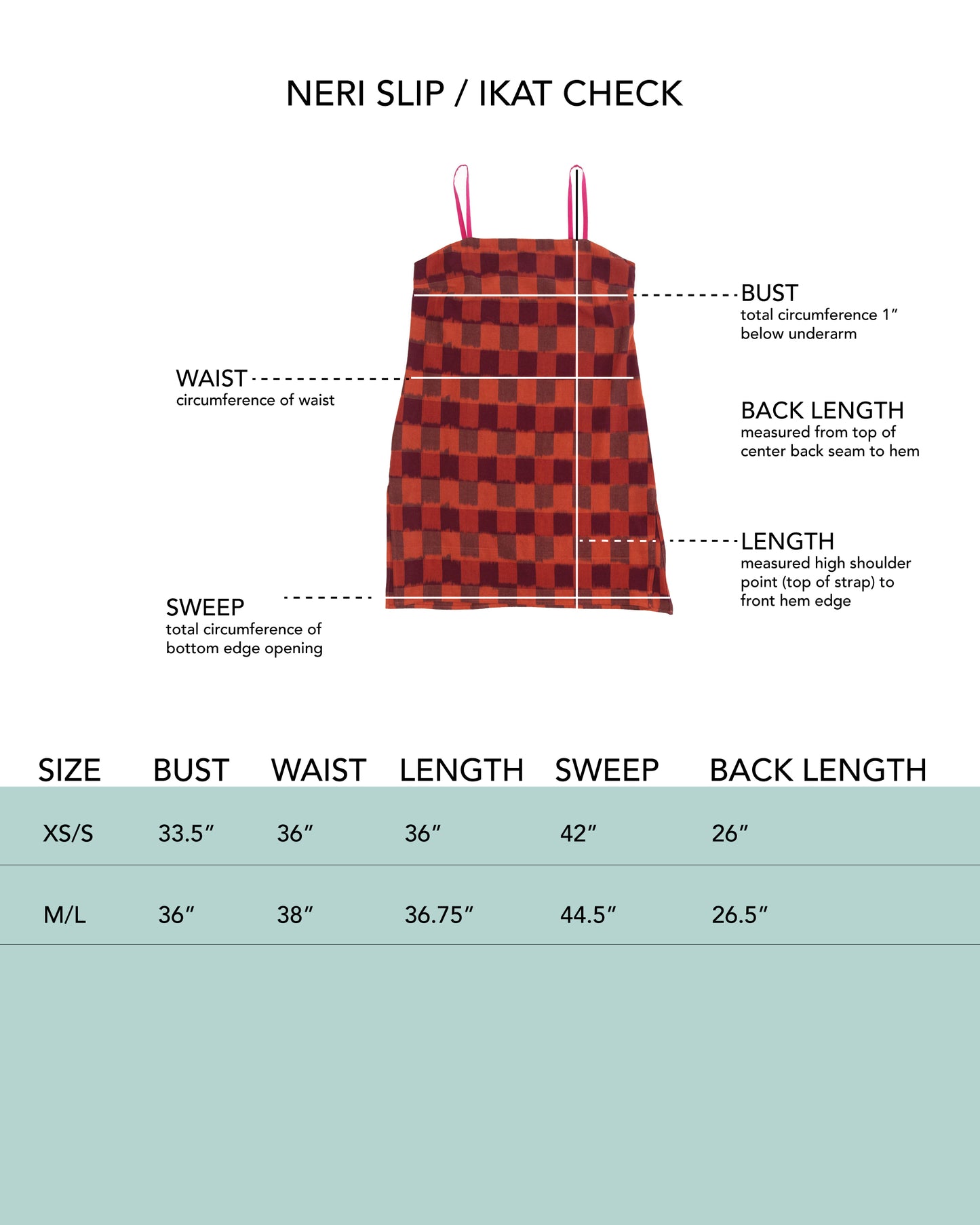 Neri Slip - Cerise - Ikat Check
