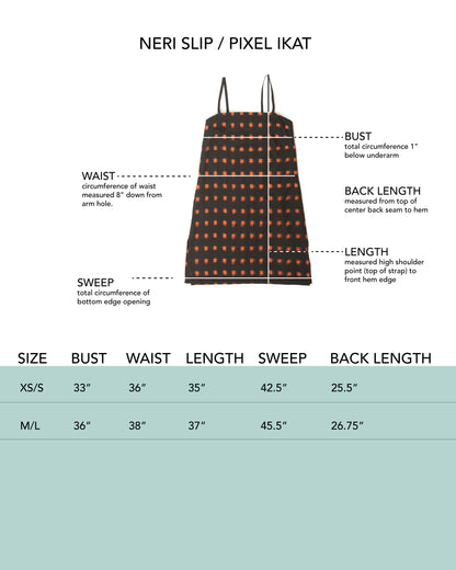 Neri Slip - Flame Pixel - Handloom Ikat