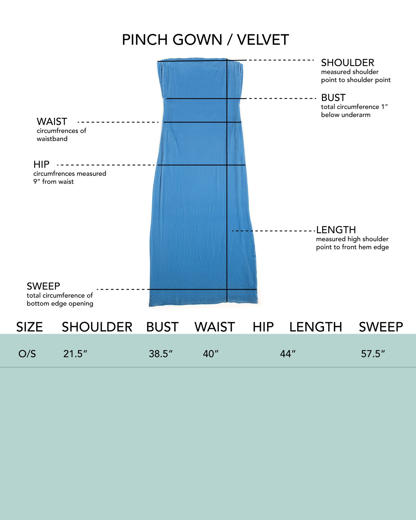 Pinch Gown - Water - Velvet