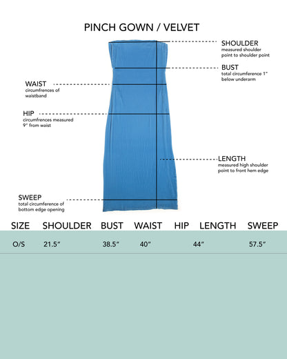 Pinch Gown - Water - Velvet
