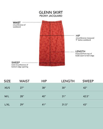 Glenn Skirt - Smoke - Floral Jacquard