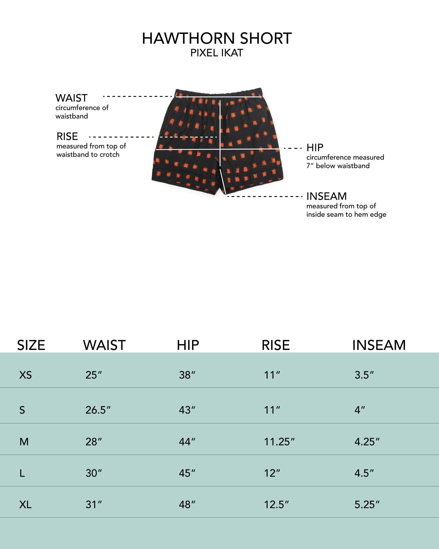 Hawthorn Short - Flame Pixel - Handloom Ikat