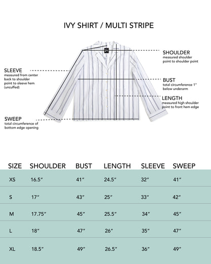Ivy Shirt  - Multi-Stripe - Yarn Dyed Poplin