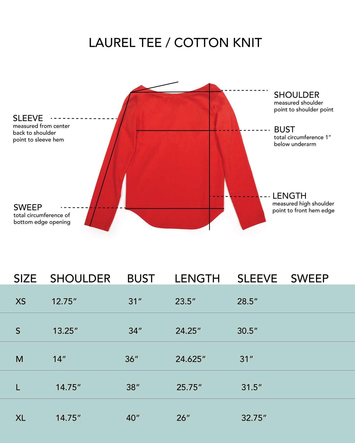 Laurel Tee - Scarlet - Cotton Knit