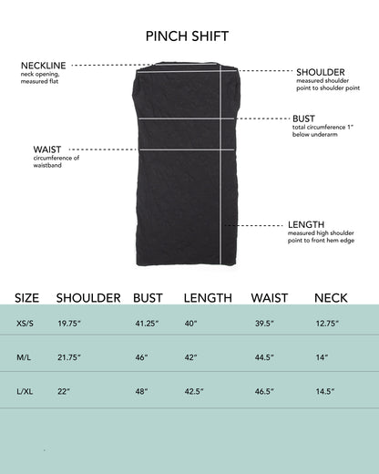 Pinch Shift - Black -Floral Textured Cotton