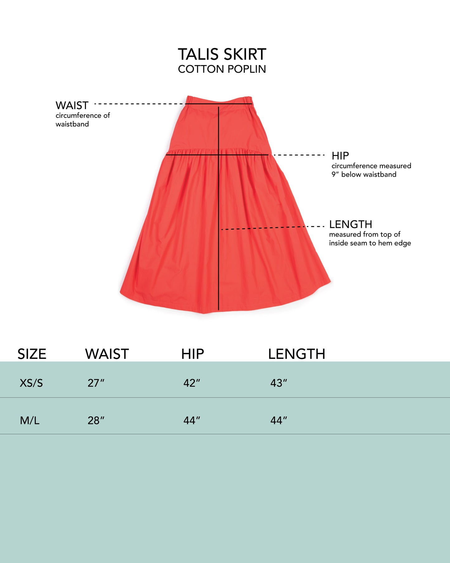 Talis Skirt - Candy Red - Typewriter Poplin