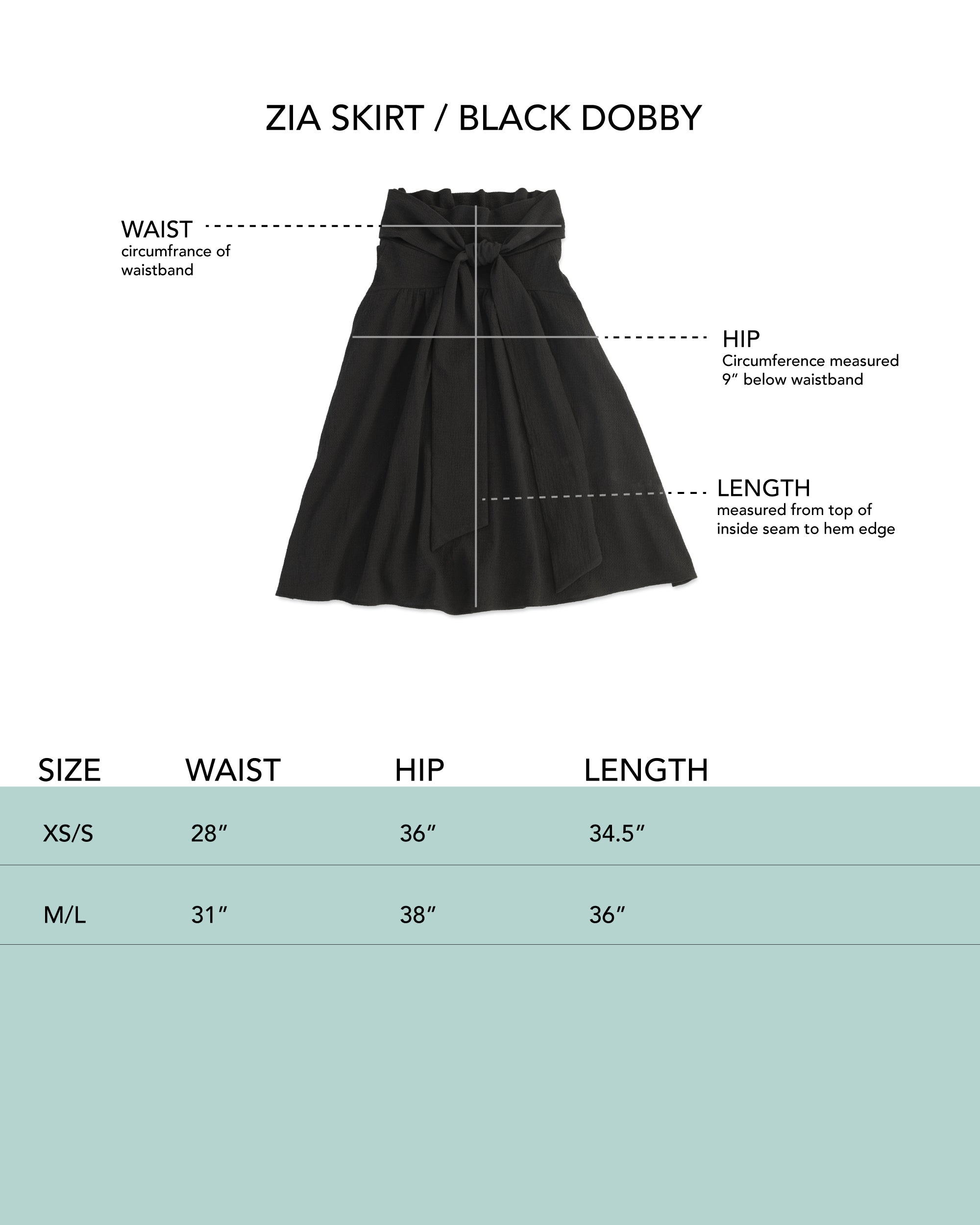 Zia Skirt - Black - Dobby – LWN