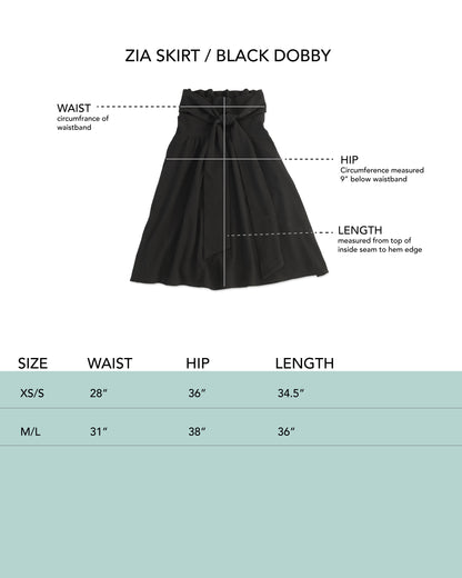 Zia Skirt - Black - Dobby