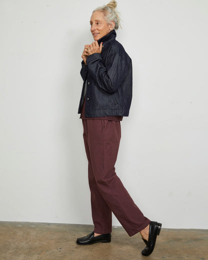 Strausii Pant - Mulberry - Pencil Stripe
