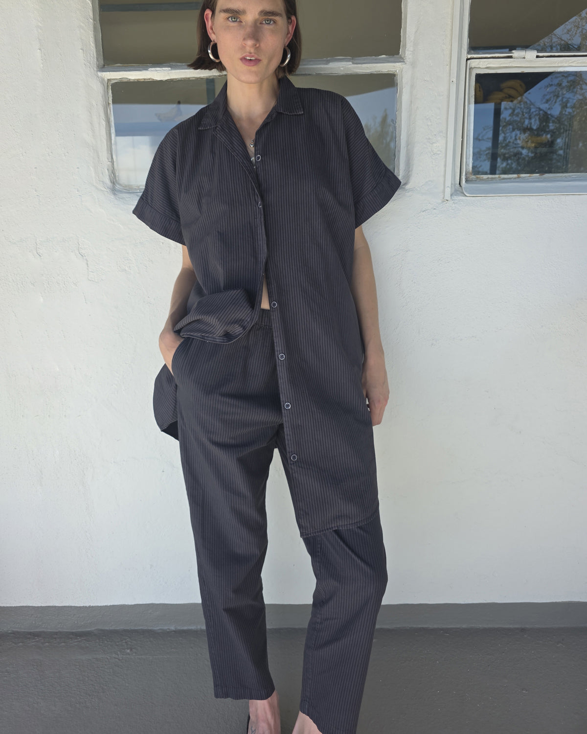 Nou Dress - Smoke - Pencil Stripe