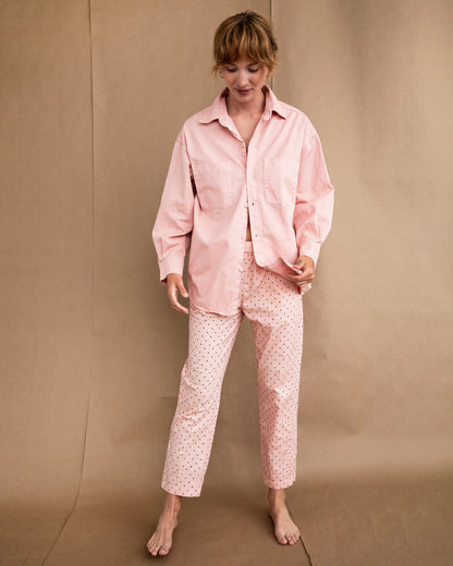 Strausii Pant - Carnation - Dotty Stretch Poplin