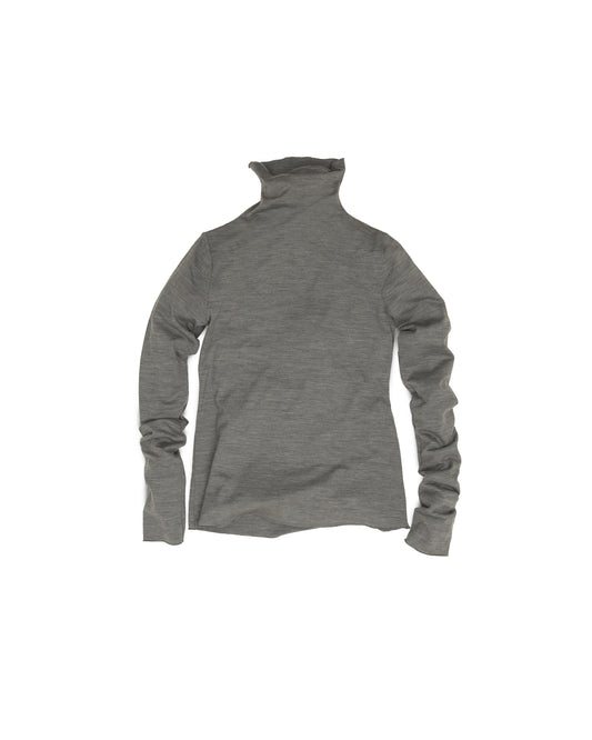 Sula Top - Grey Melange - Lustre Wool Jersey