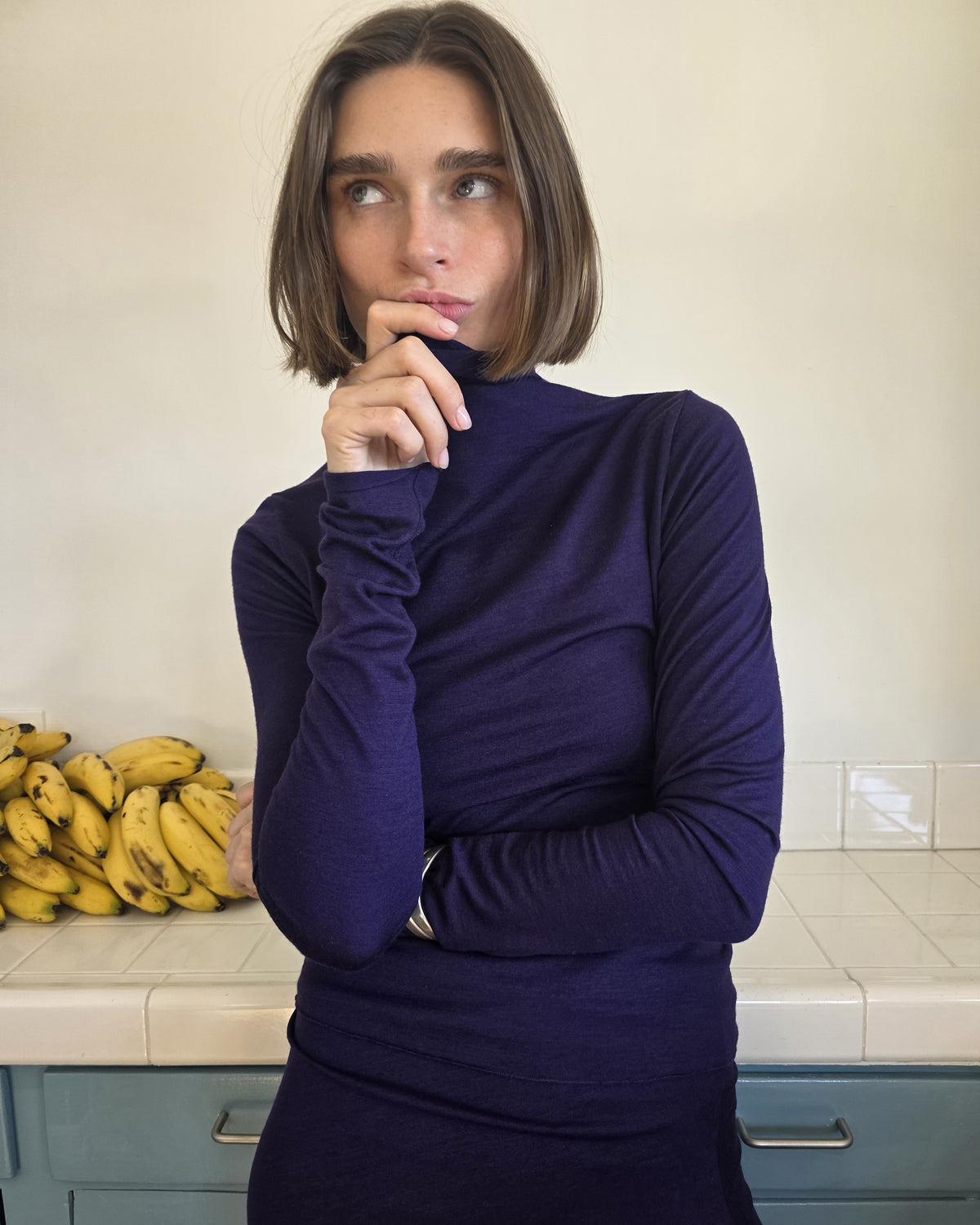 Sula Top - Aubergine - Lustre Wool Jersey