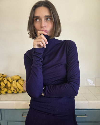 Sula Top - Aubergine - Lustre Wool Jersey