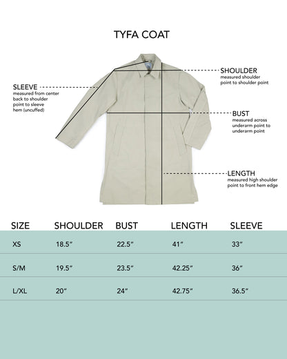 Tyfa Coat - Pea - Coated Cotton