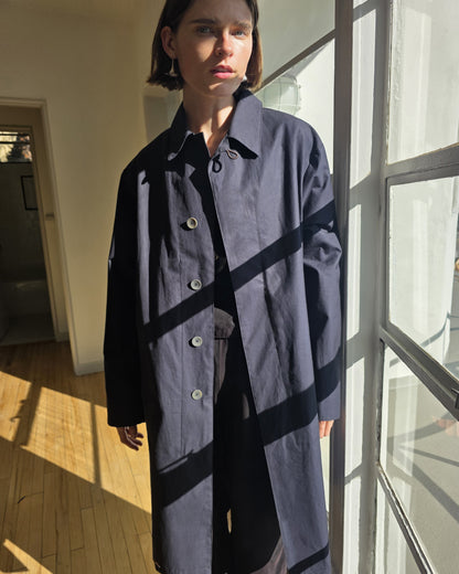 Tyfa Coat - Deep Navy - Coated Cotton