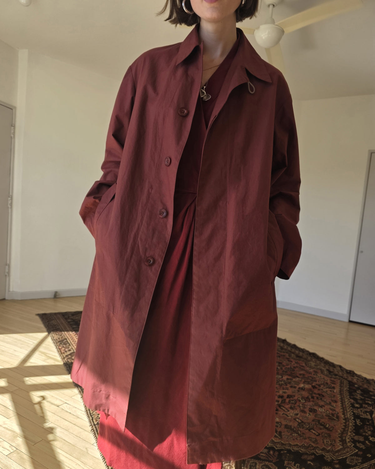 Tyfa Coat - Sienna - Coated Cotton