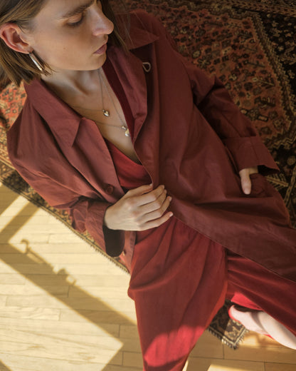 Tyfa Coat - Sienna - Coated Cotton