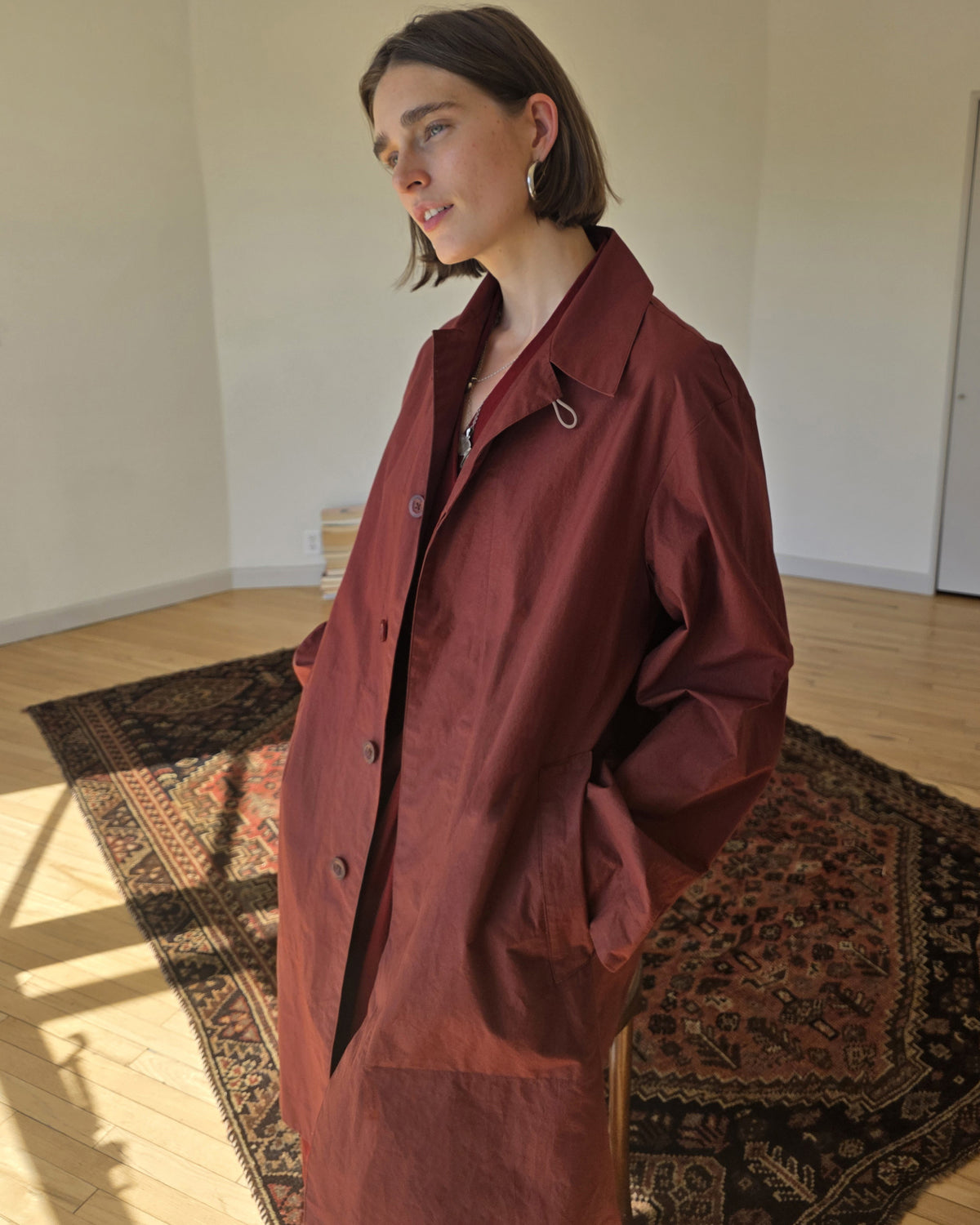 Tyfa Coat - Sienna - Coated Cotton