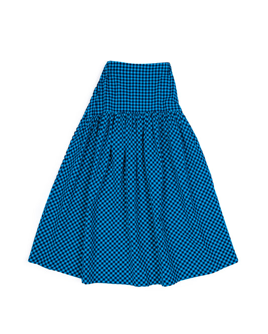 Talis Skirt - Parrot - Gingham Seersucker