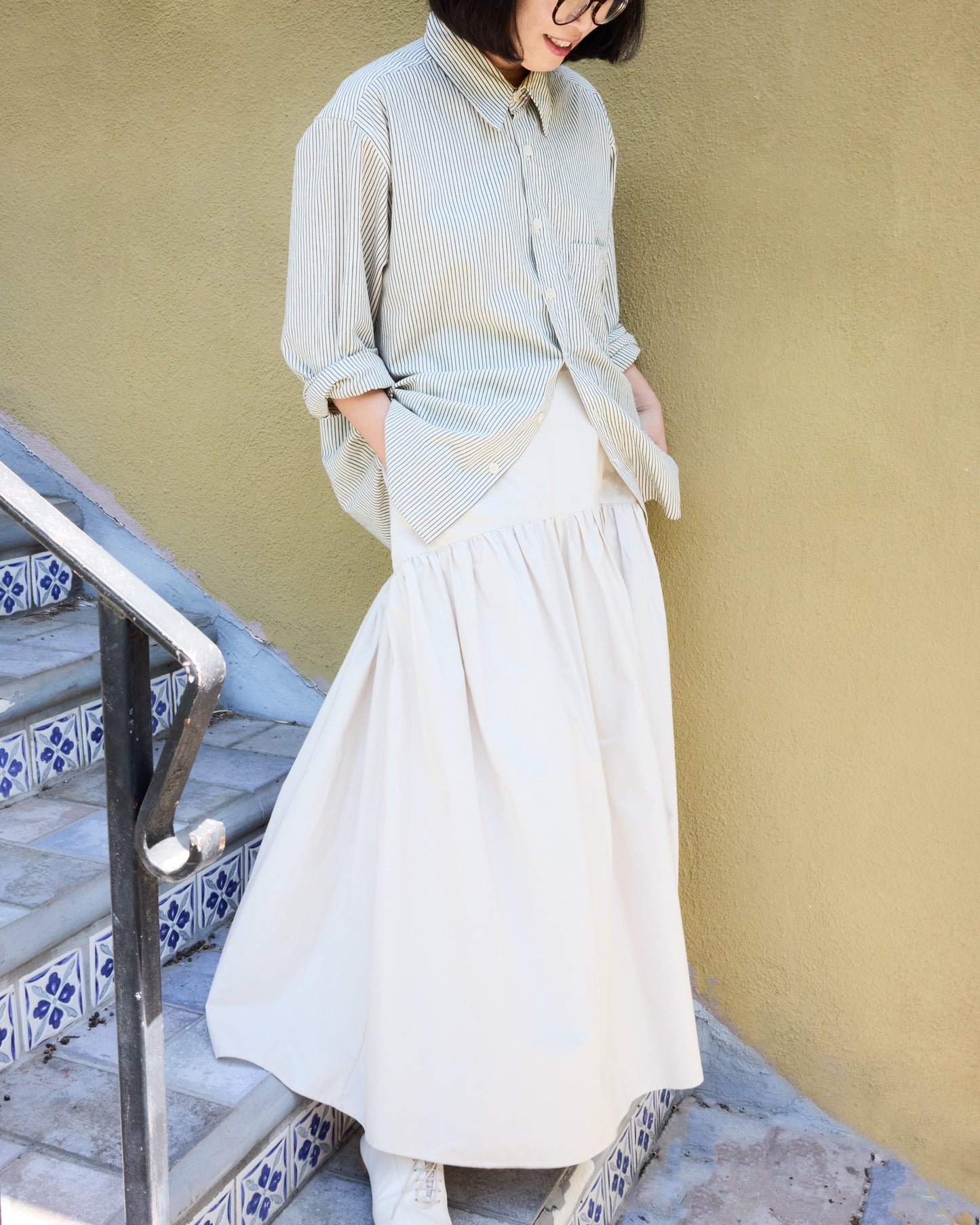 Talis Skirt - Sand - Typewriter Poplin