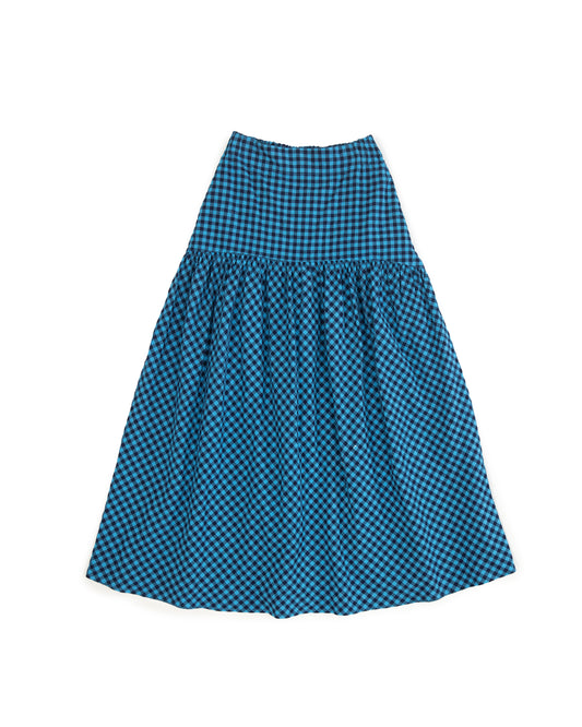 Talis Skirt - Parrot - Gingham Seersucker