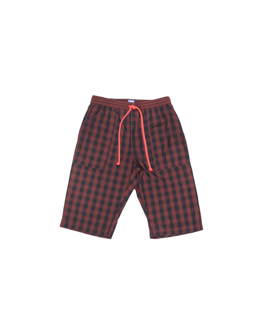 Tana Short Sample - Chocolate - Gingham - SAMPLE