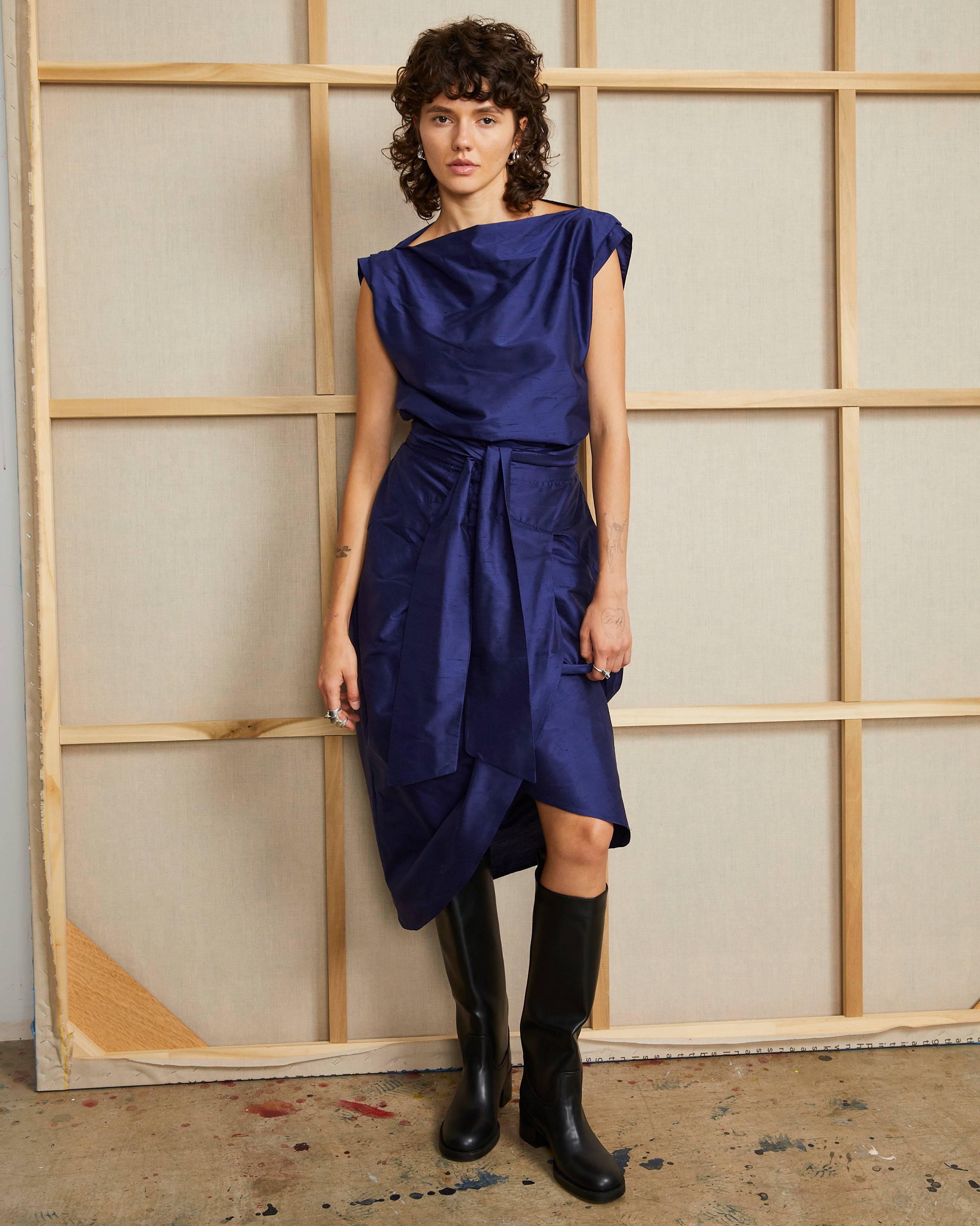 Tulip Skirt - Sapphire - Silk – LWN
